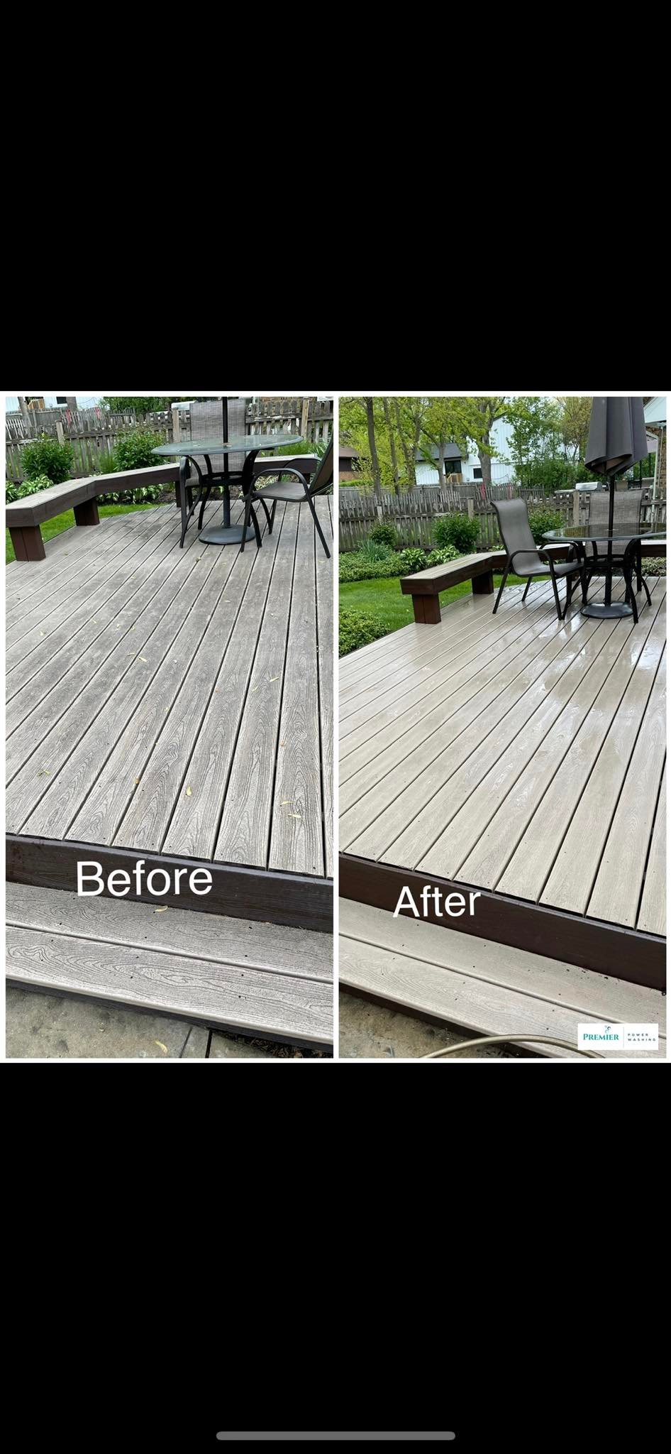 Deck cleaning results