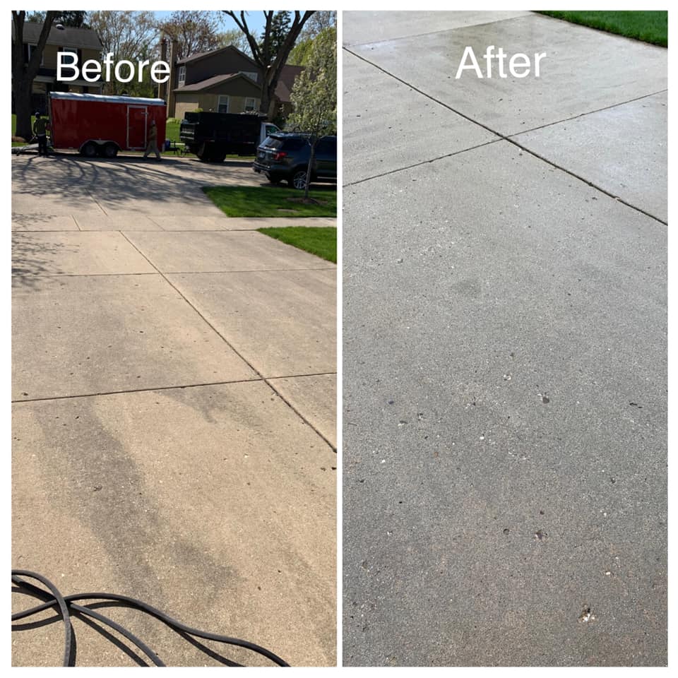 Driveway power washing