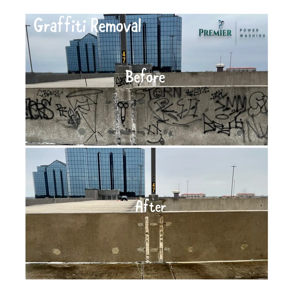 Graffiti removal before and after