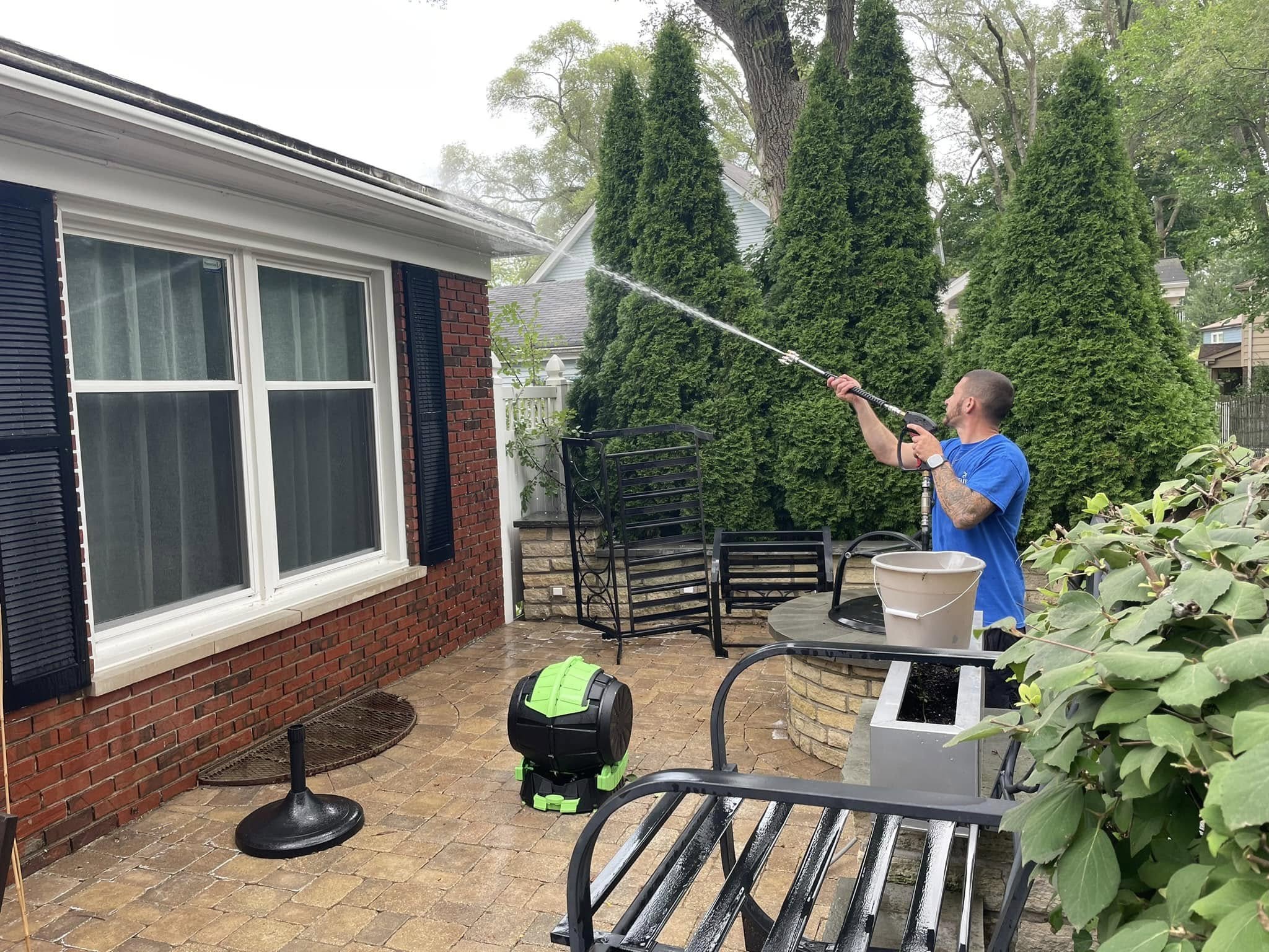 House wash in progress