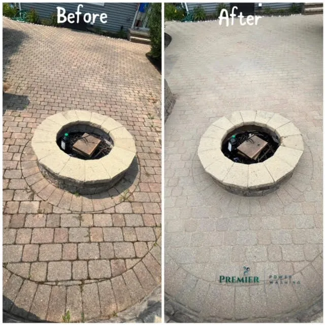 Paver fire pit cleaning