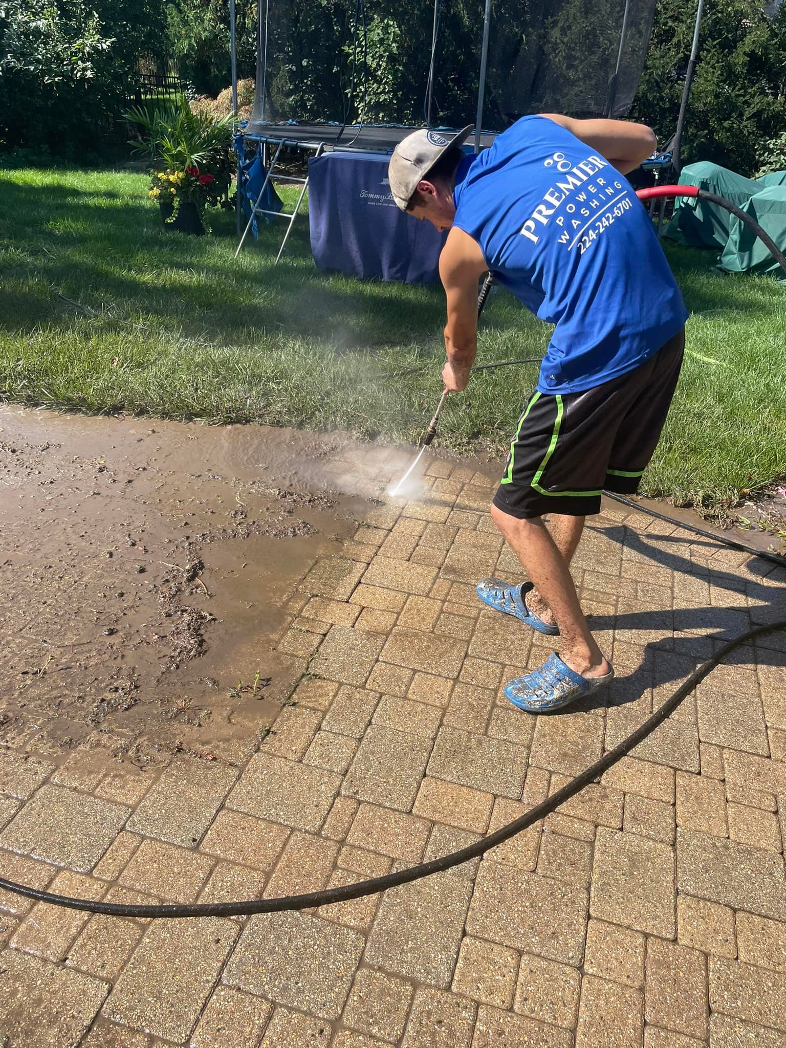 Paver patio power wash