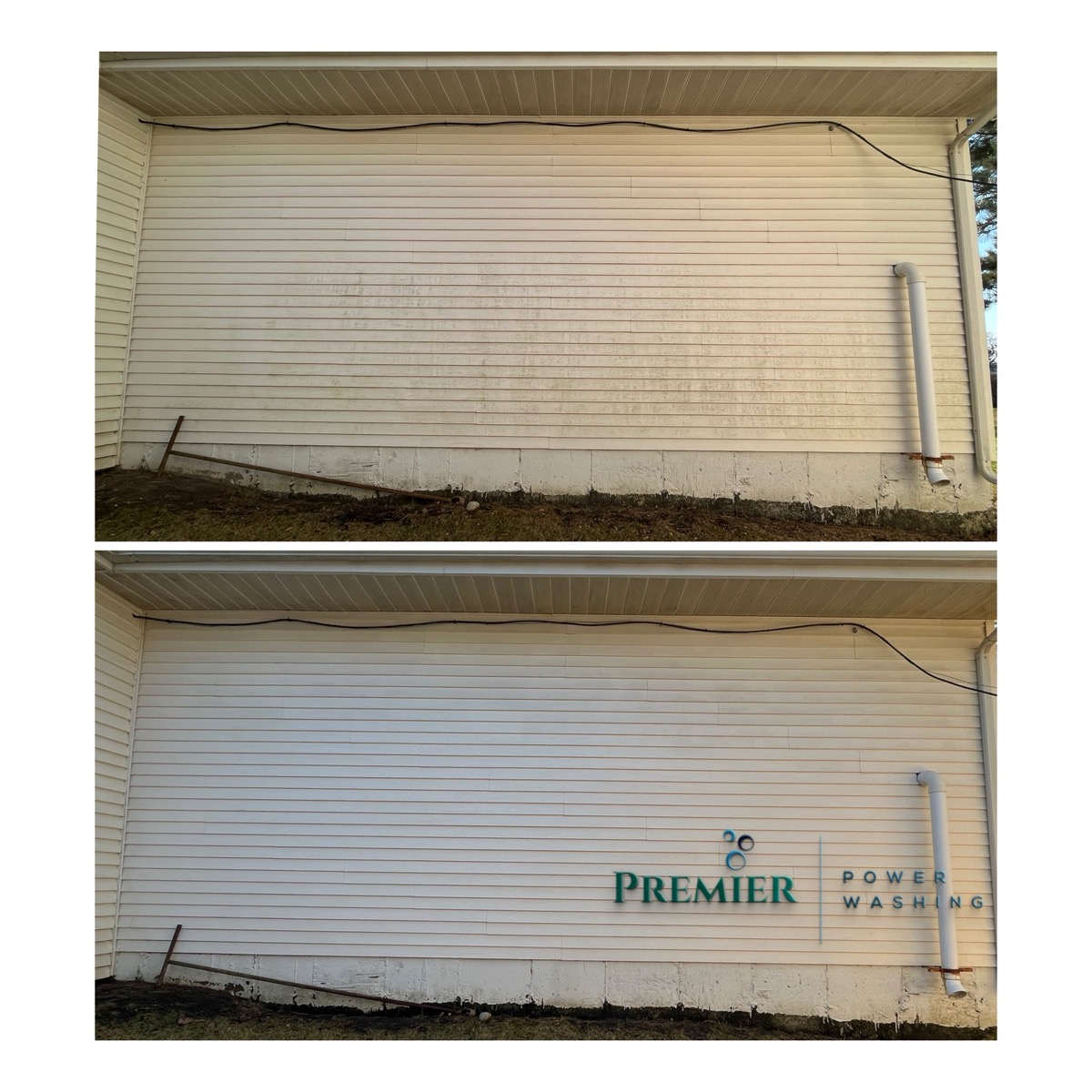 House siding washing before and after
