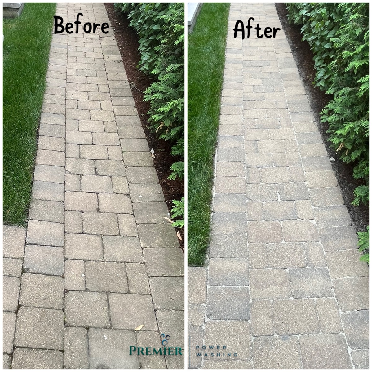 Brick paver patio before and after