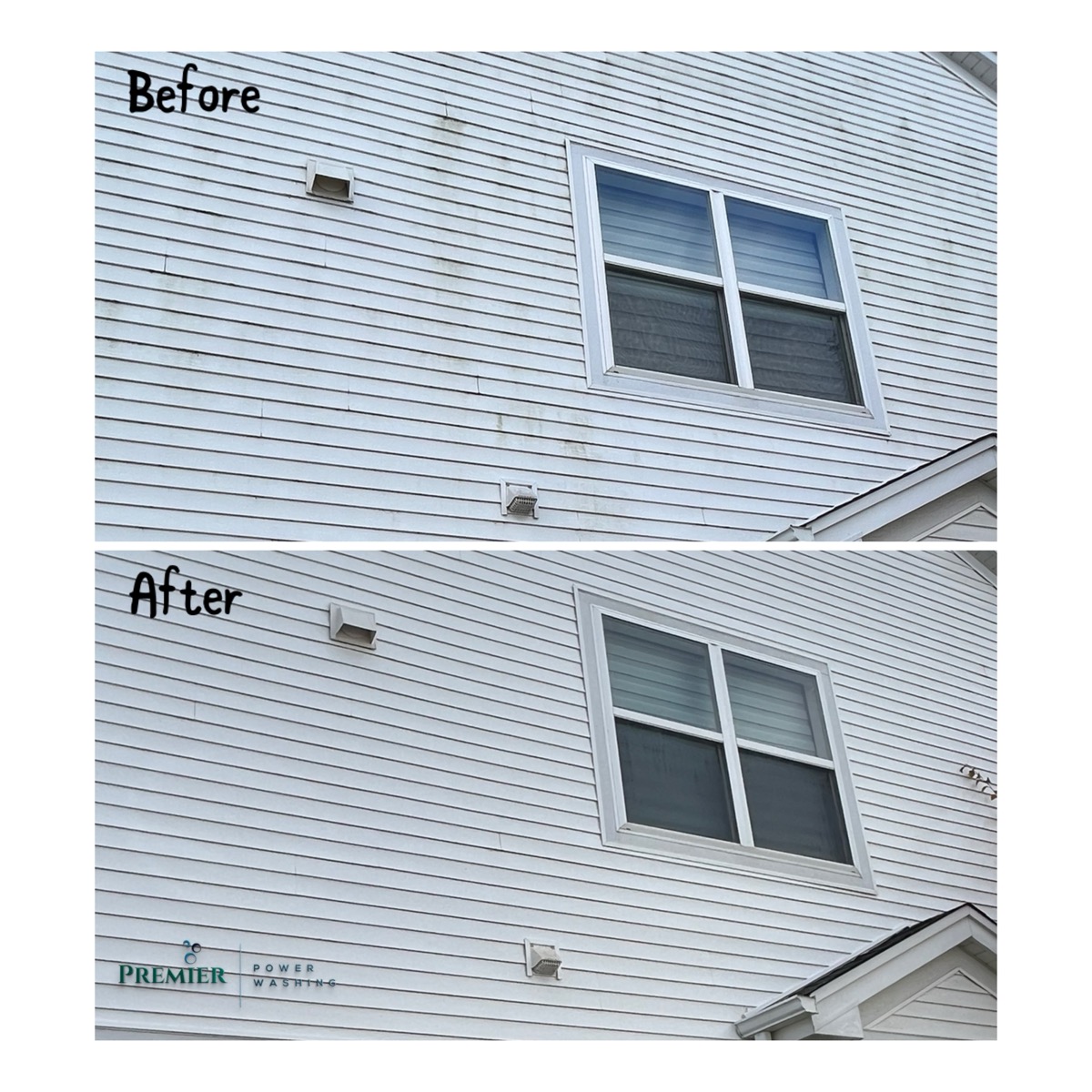 House siding power washing before and after